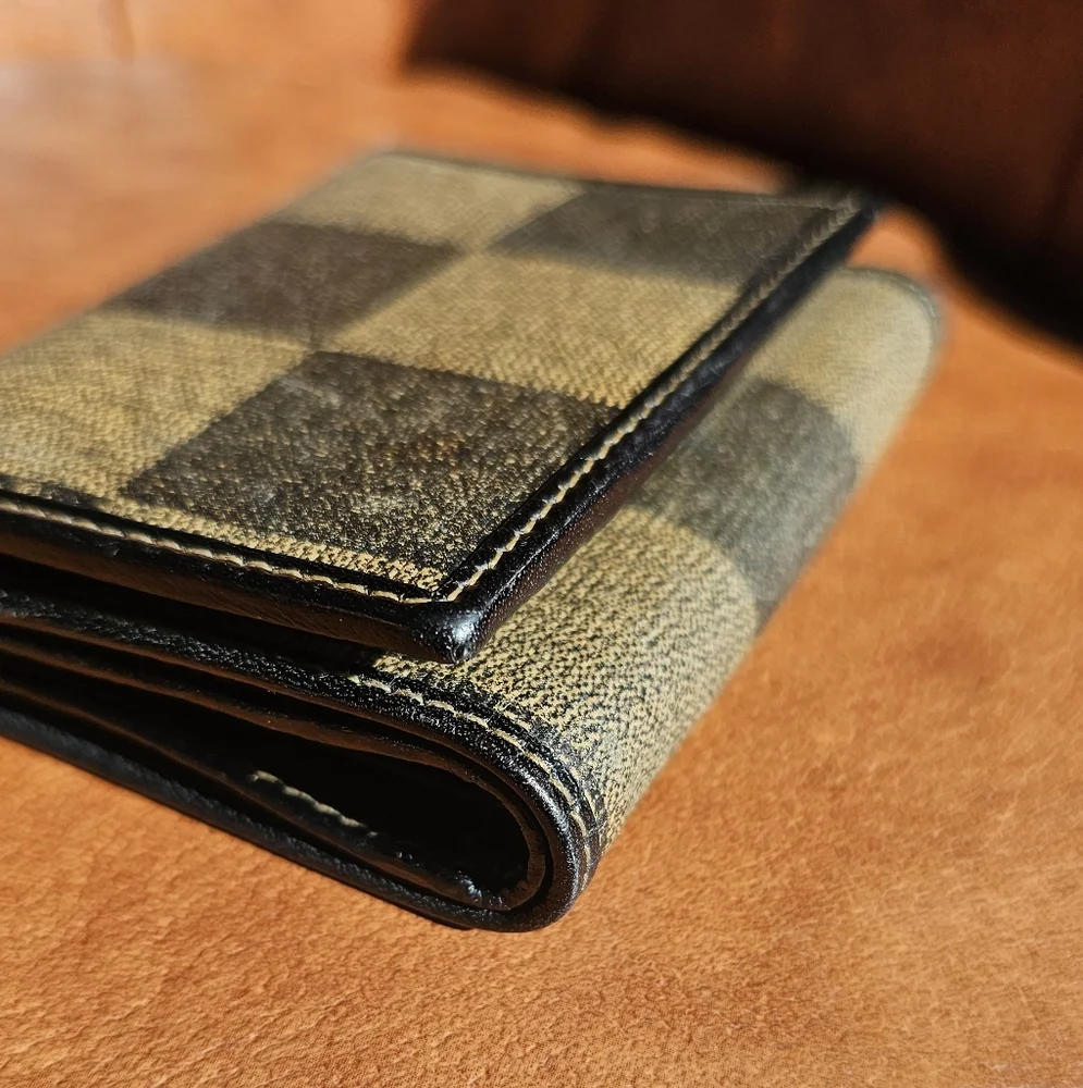 Fendi Tri-Fold Pequin Small Wallet